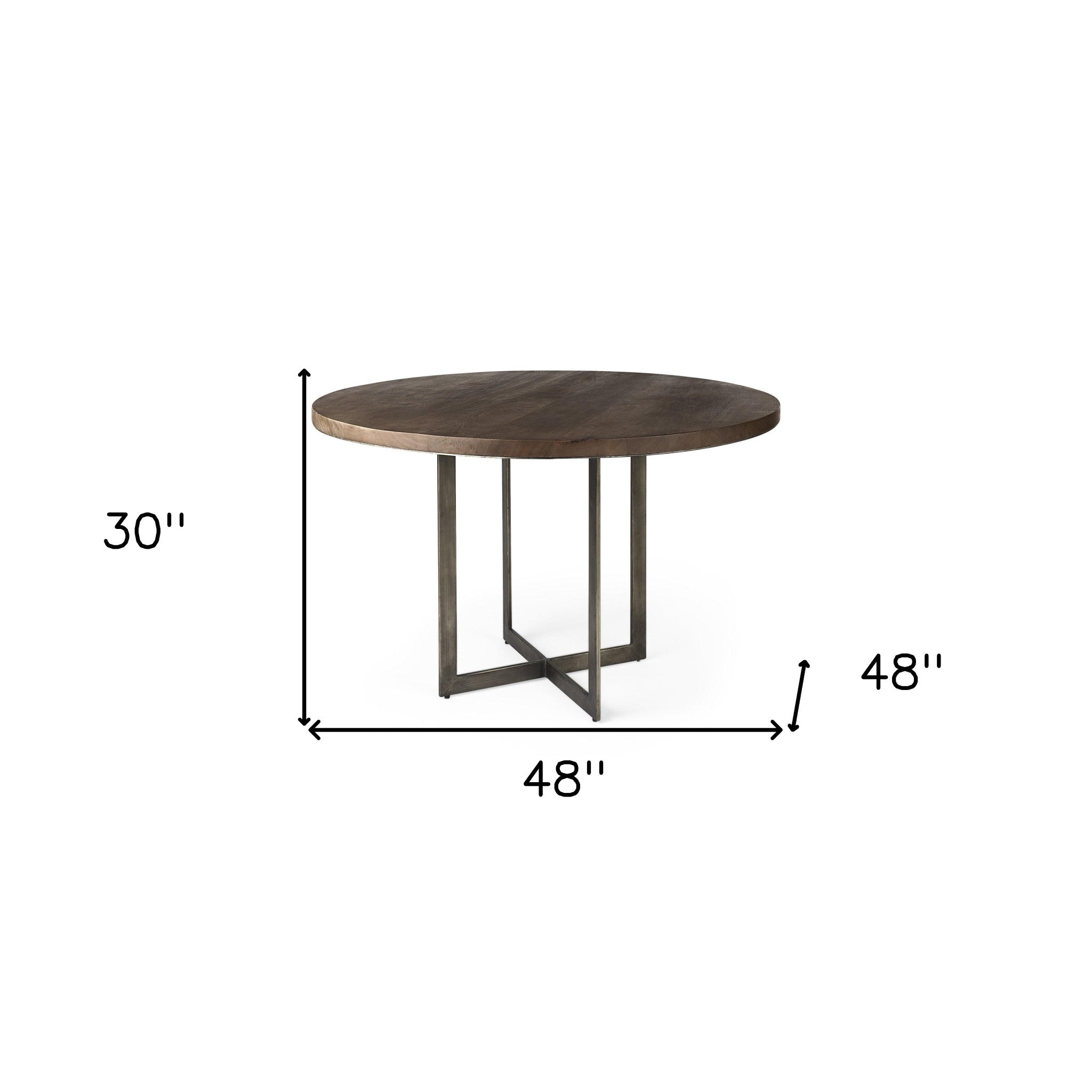 48" Brown And Gray Sled Base Dining Table-6
