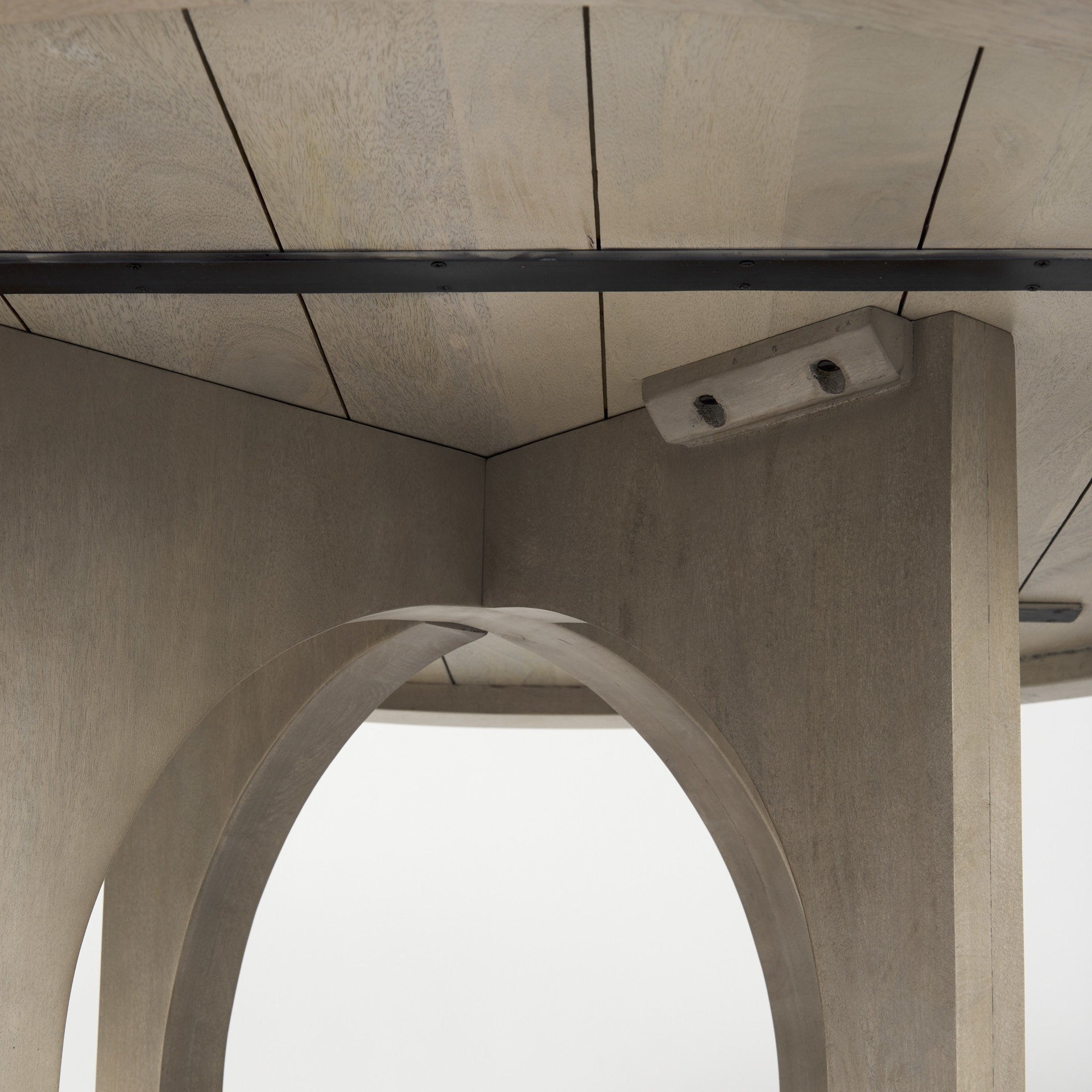 54" Natural Rounded Pedestal Base Dining Table-5