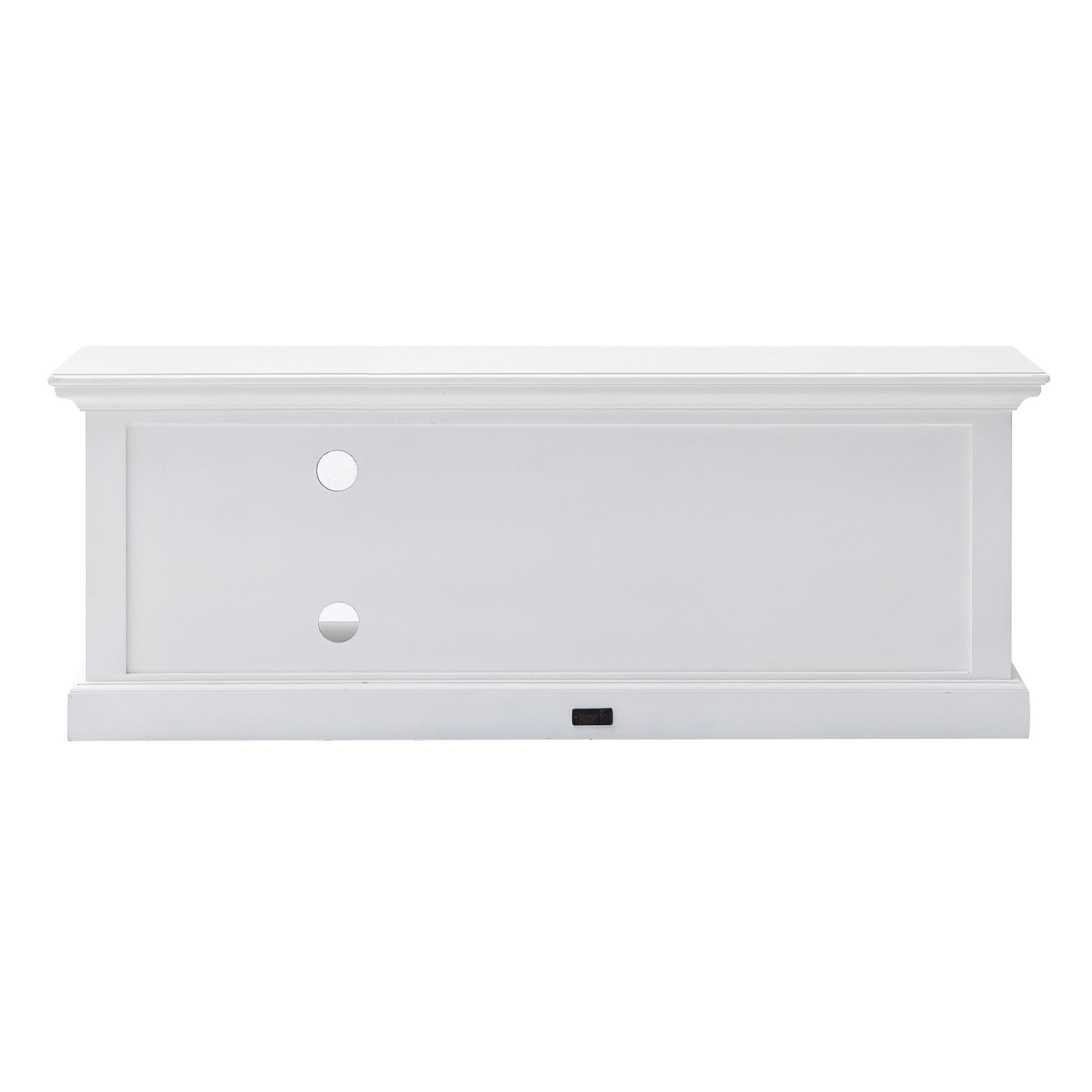 47" White Solid Wood Drawers and Open Shelving Entertainment Center-5