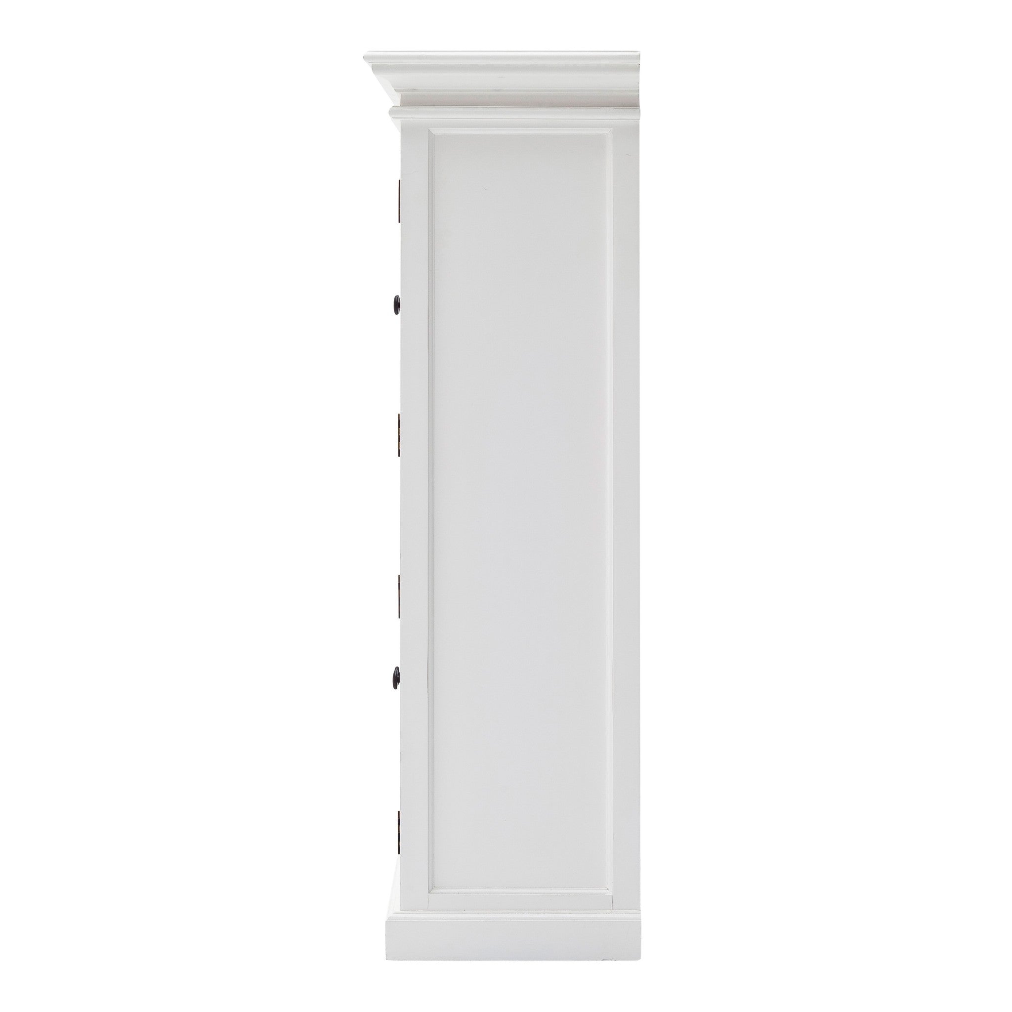52" White Wood and Glass Two Level Storage Cabinet-7