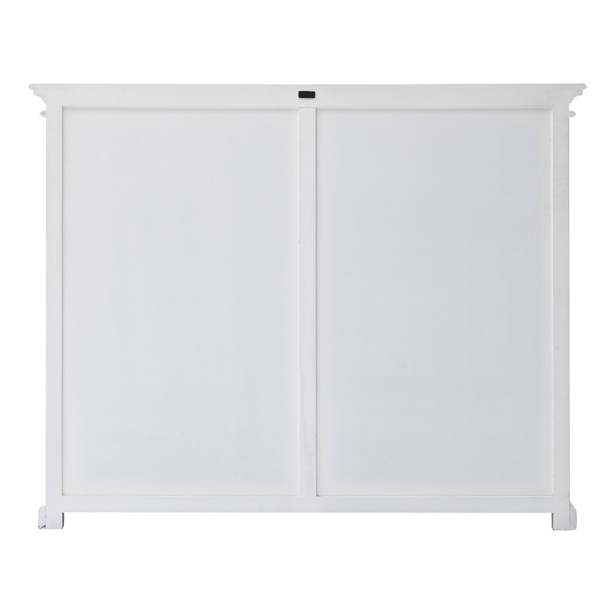 52" White Wood and Glass Two Level Storage Cabinet-4