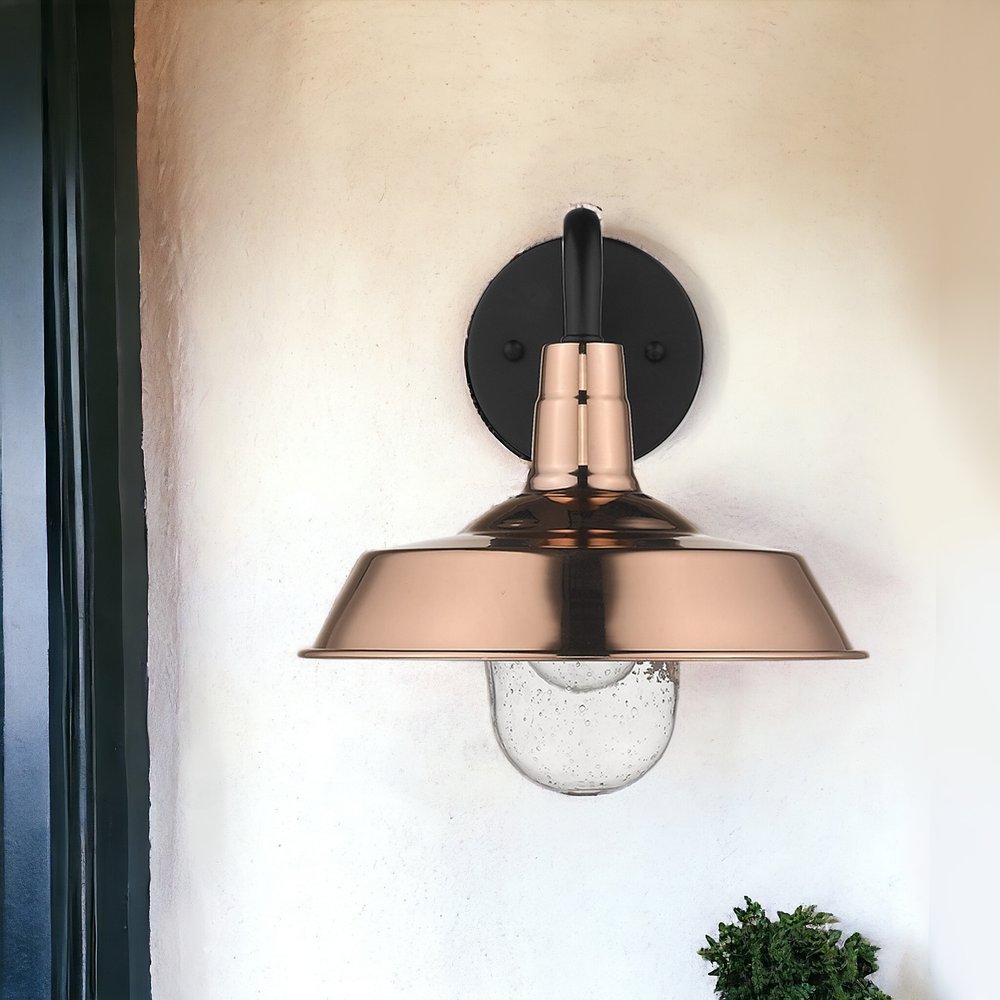 Shiny Copper Shallow Plate Shape Wall Light – Georbella