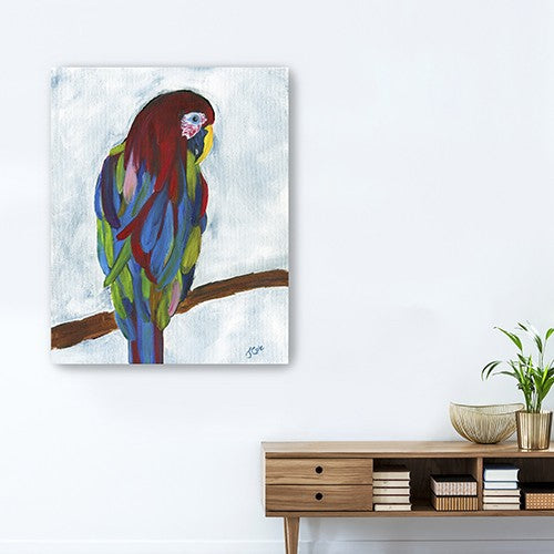 Small Bright and Tropical Parrot Canvas Wall Art-3