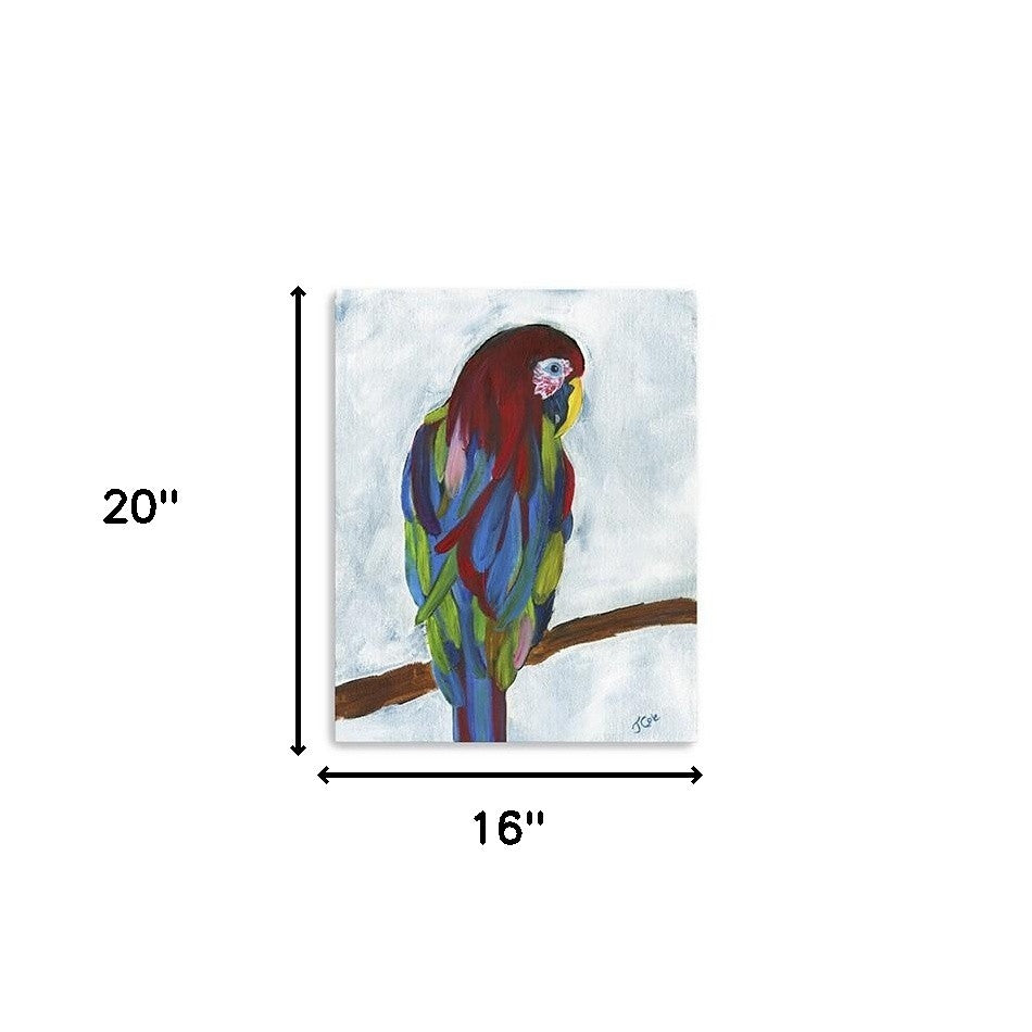 Small Bright and Tropical Parrot Canvas Wall Art-4
