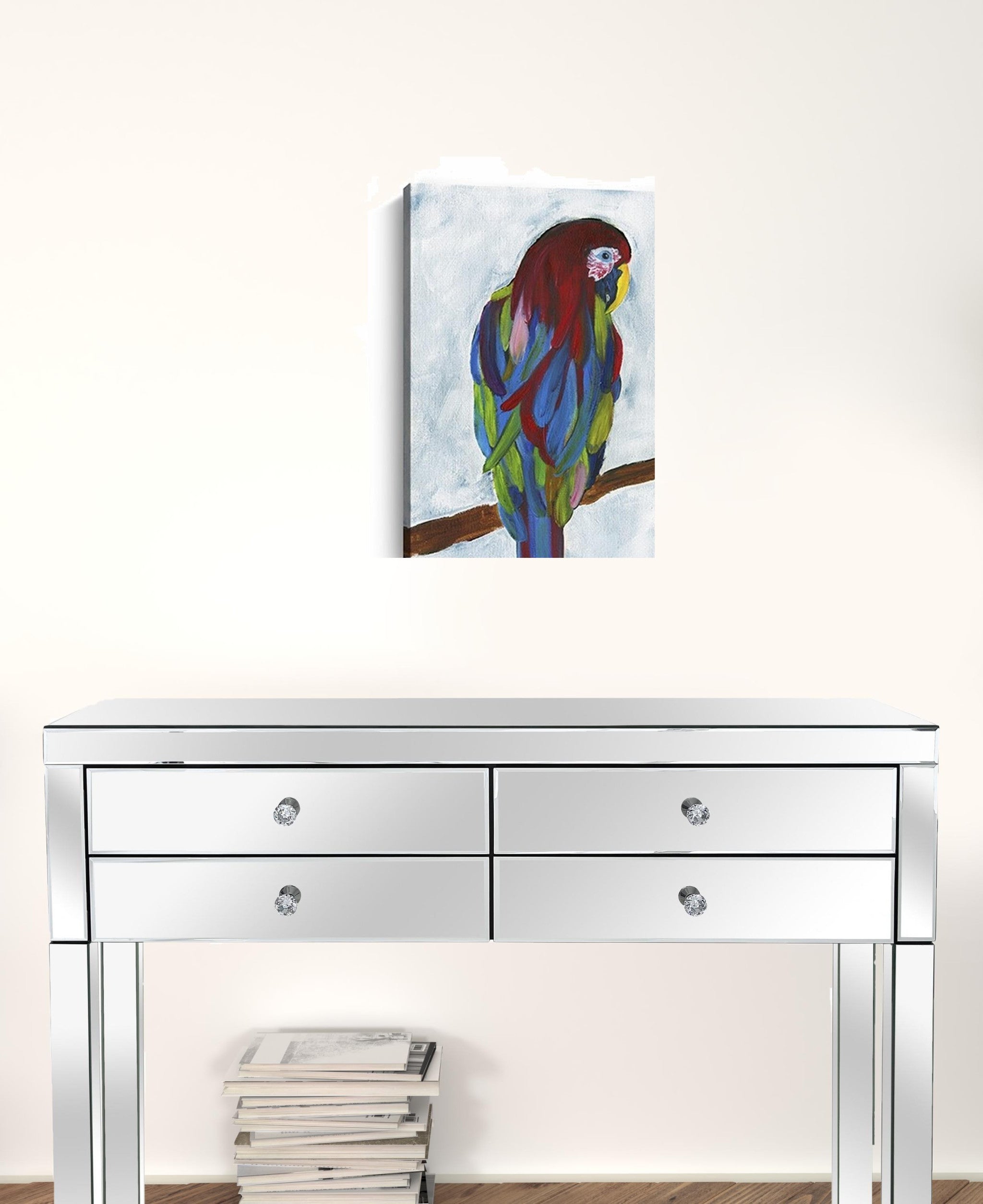 Small Bright and Tropical Parrot Canvas Wall Art-2