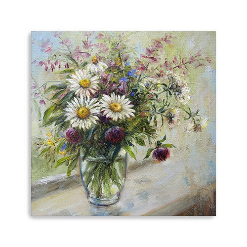 Pretty Vase Of Flowers Unframed Print Wall Art-0