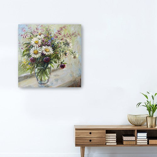 Pretty Vase Of Flowers Unframed Print Wall Art-6