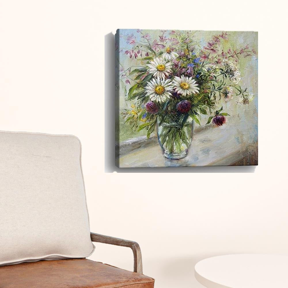 Pretty Vase Of Flowers Unframed Print Wall Art-4