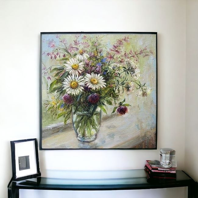 Pretty Vase Of Flowers Unframed Print Wall Art-3