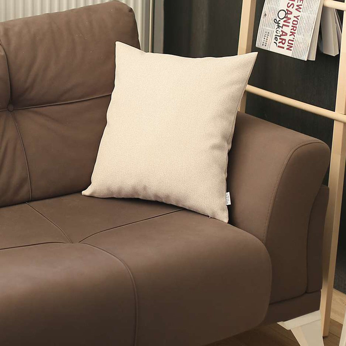 White Modern Textured Throw Pillow-0