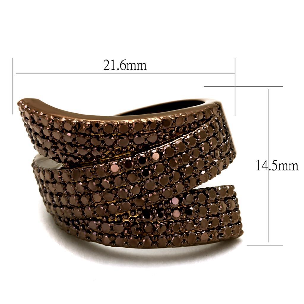 3W1125 - IP Coffee light Brass Ring with AAA Grade CZ  in Light Coffee-1