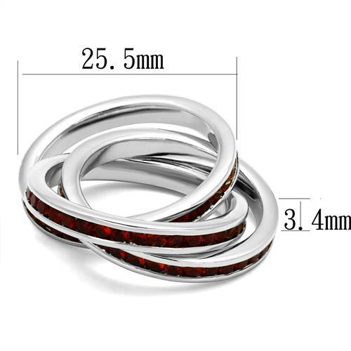 3W1333 - Rhodium Brass Ring with Synthetic Synthetic Glass in Siam-1