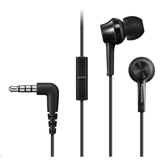 Casti Audio In Ear Panasonic RP-TCM115E-K, Cu fir, Microfon, Negru (RP-TCM115E-K)-0