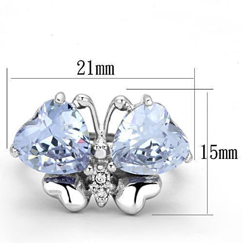 3W309 - Rhodium Brass Ring with AAA Grade CZ  in Light Amethyst-1
