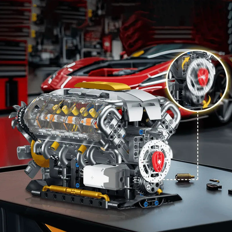 Motorised V8 Engine 691pcs-3