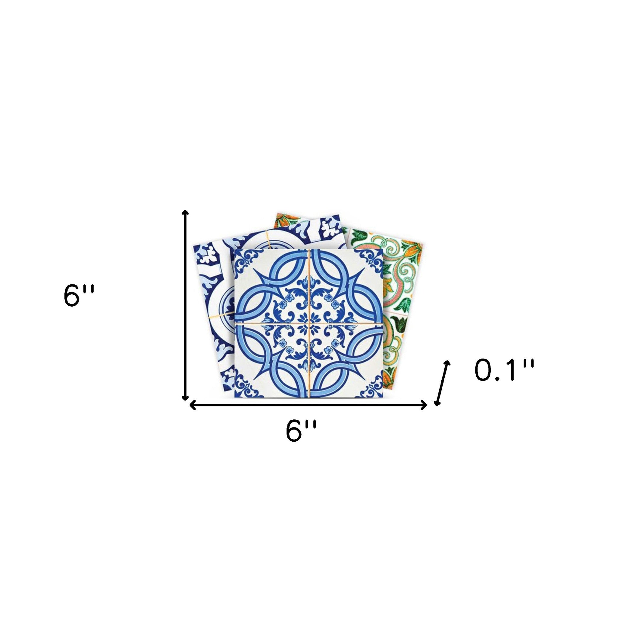 6" X 6" Cana Multi Mosaic Peel and Stick Tiles-8