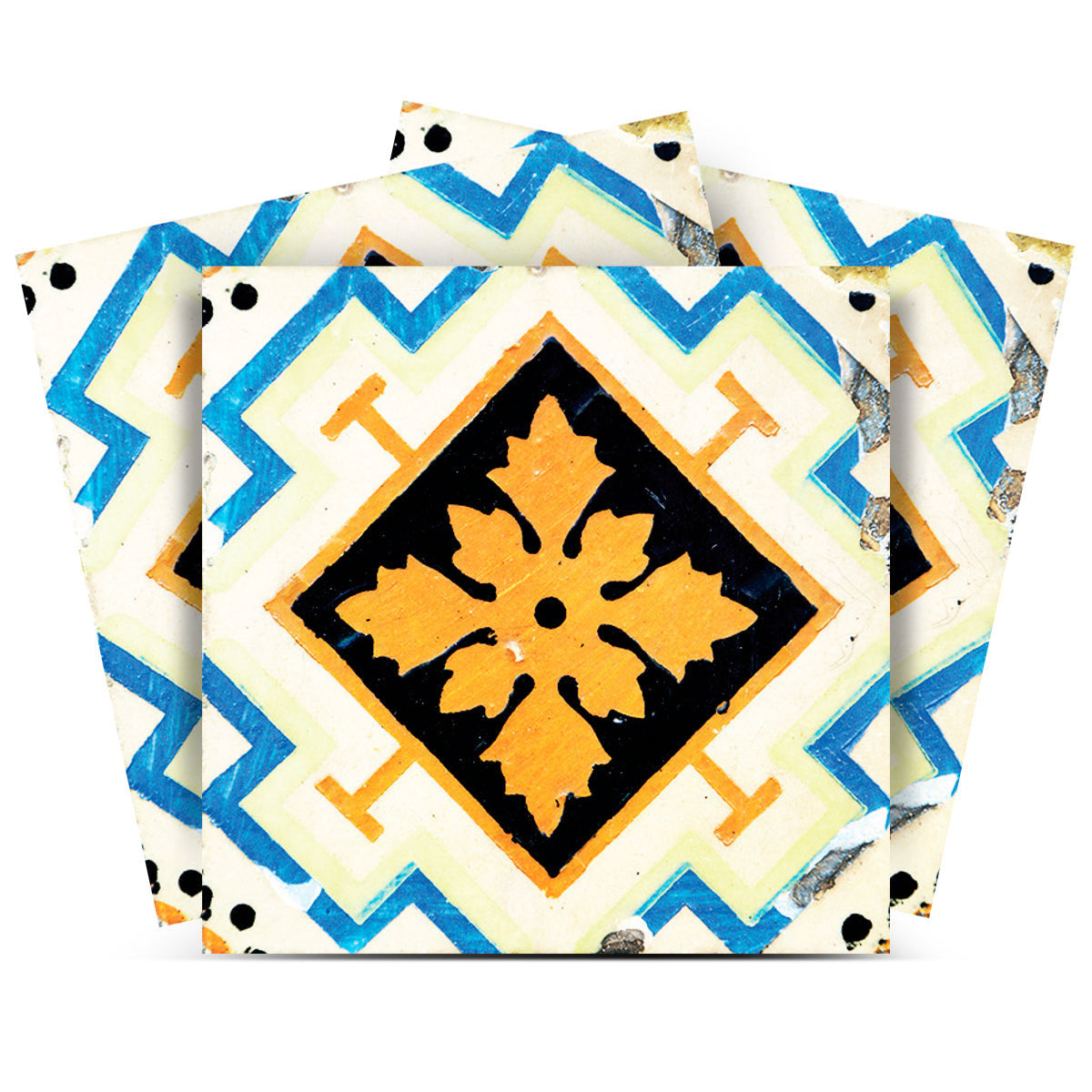 5" x 5" Gold Snowflake Peel and Stick Removable Tiles-0