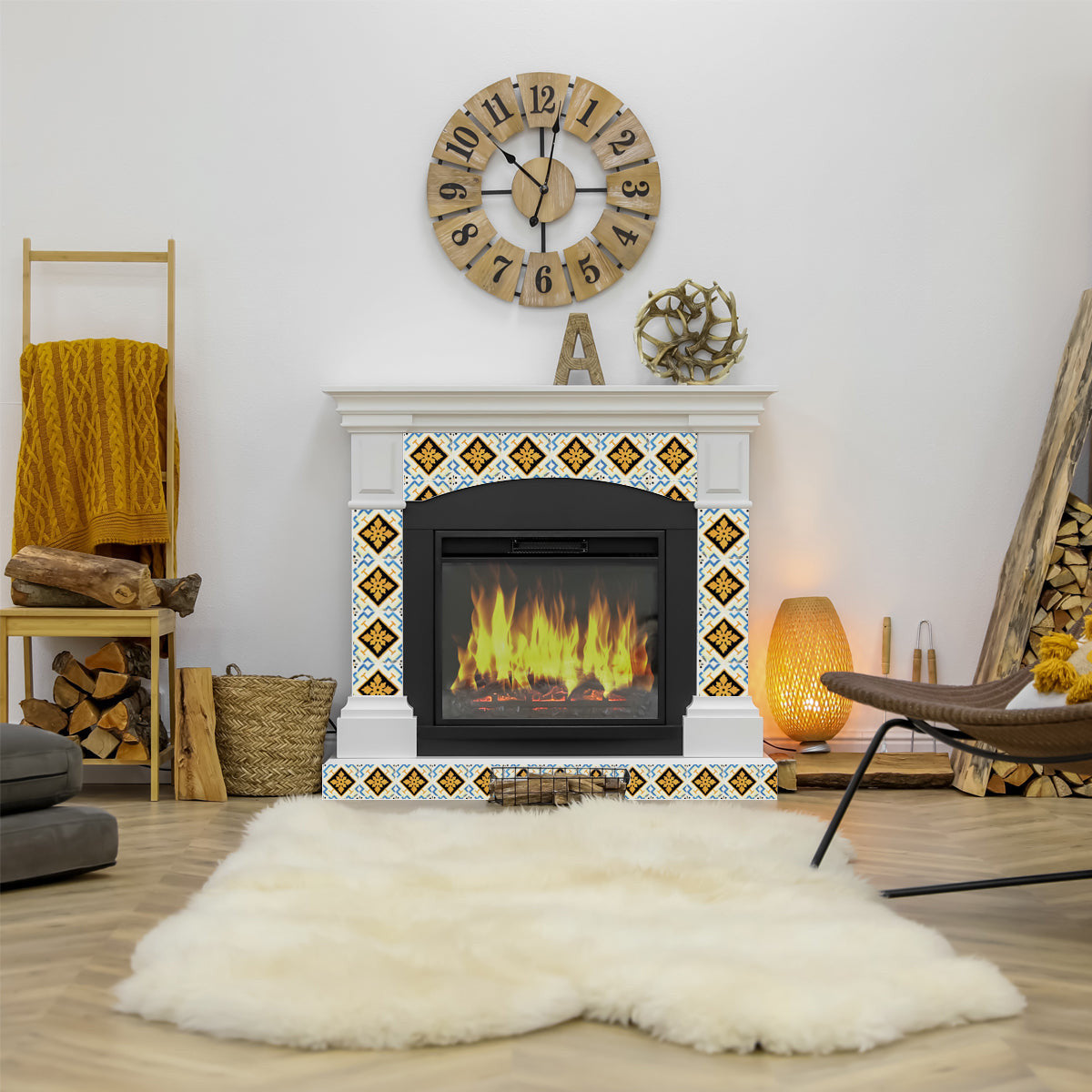 5" x 5" Gold Snowflake Peel and Stick Removable Tiles-7