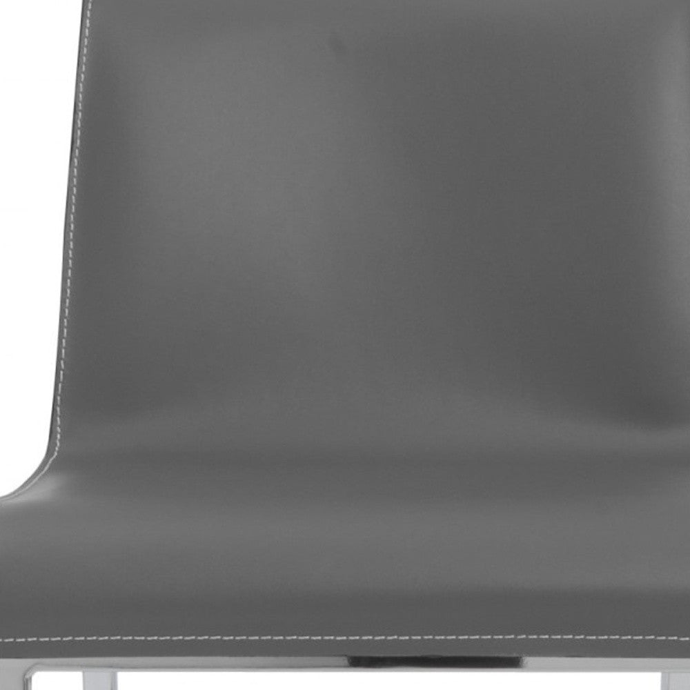 Set of Two 24" Gray And Silver Steel Low Back Counter Height Bar Chairs-7