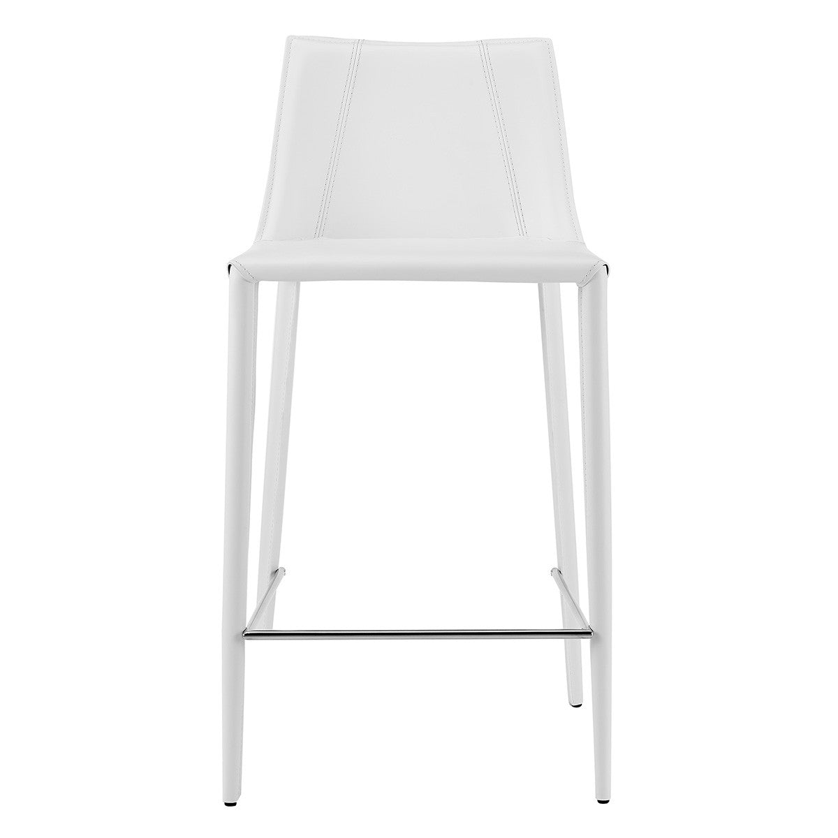 26" White Steel Low Back Counter Height Bar Chair-0