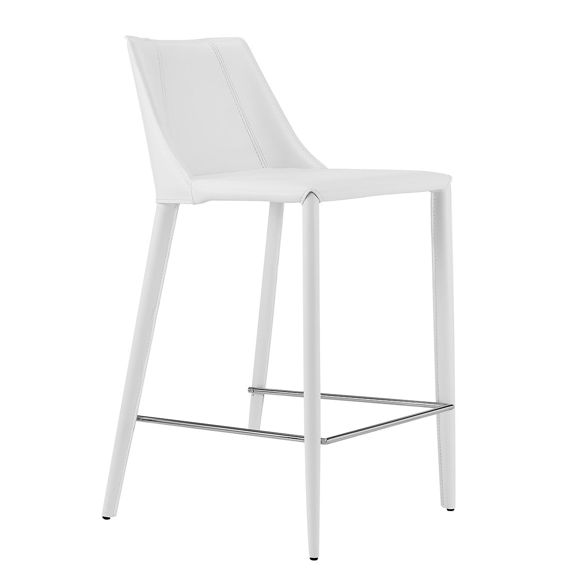 26" White Steel Low Back Counter Height Bar Chair-2