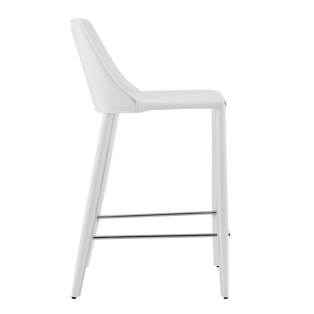26" White Steel Low Back Counter Height Bar Chair-3
