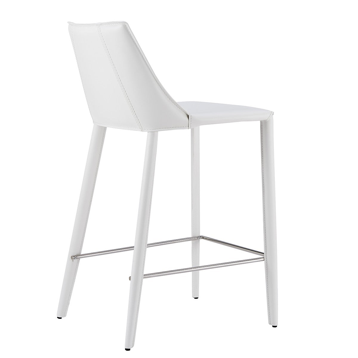 26" White Steel Low Back Counter Height Bar Chair-4