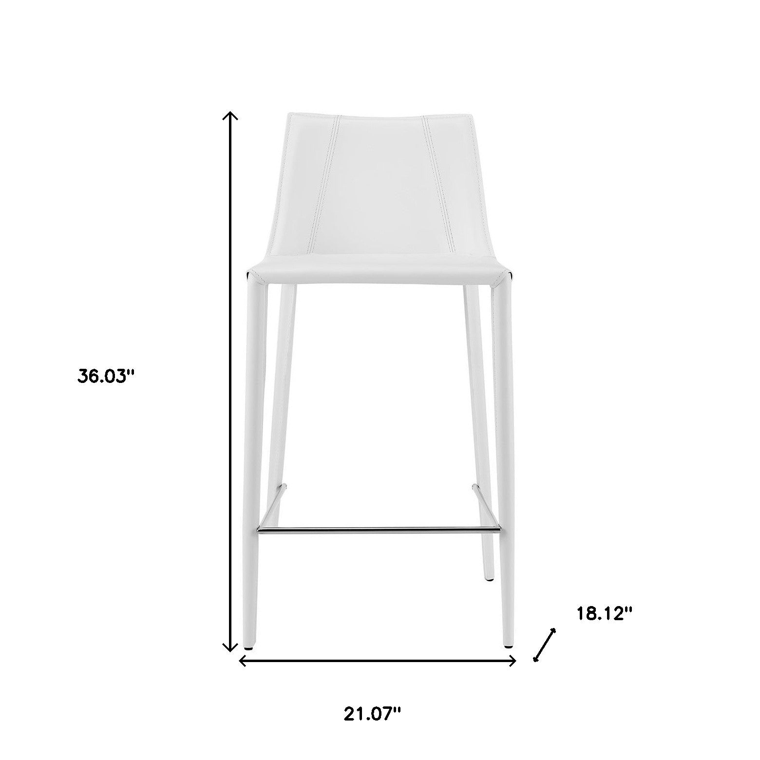 26" White Steel Low Back Counter Height Bar Chair-6