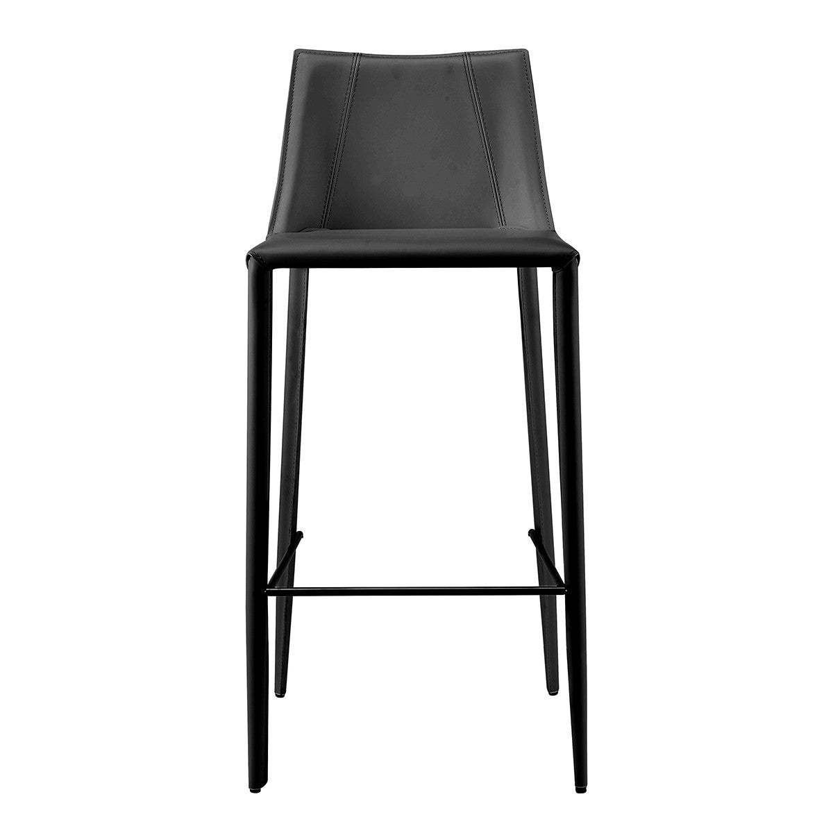 30" Black Steel Low Back Bar Height Bar Chair-0