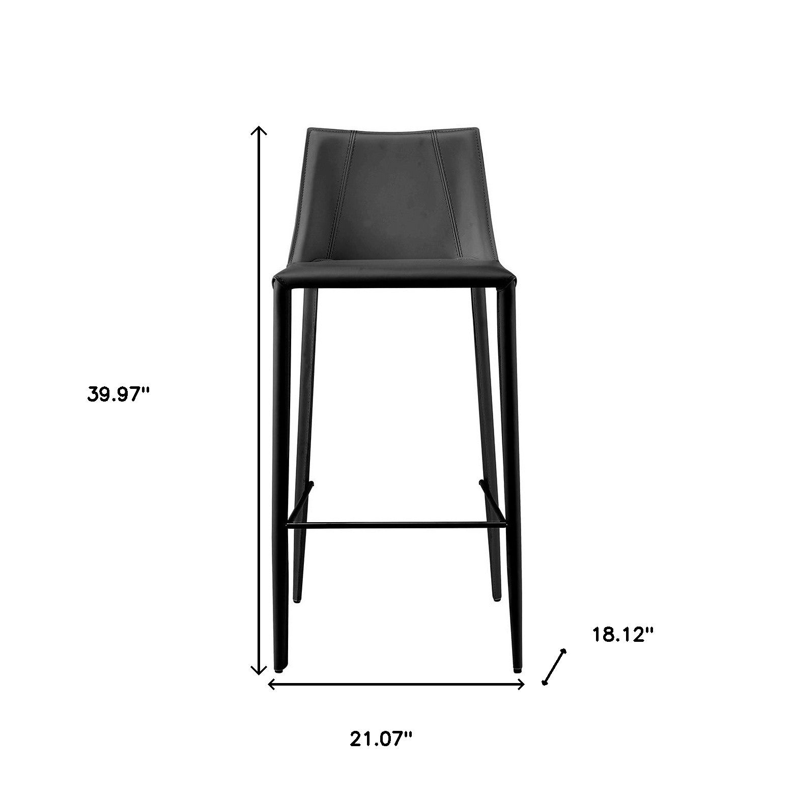 30" Black Steel Low Back Bar Height Bar Chair-6