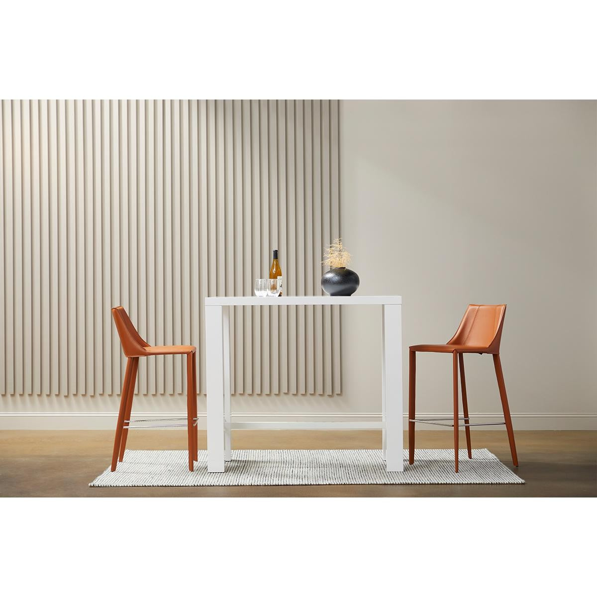 30" Terra Cotta Steel Low Back Bar Height Bar Chair-4