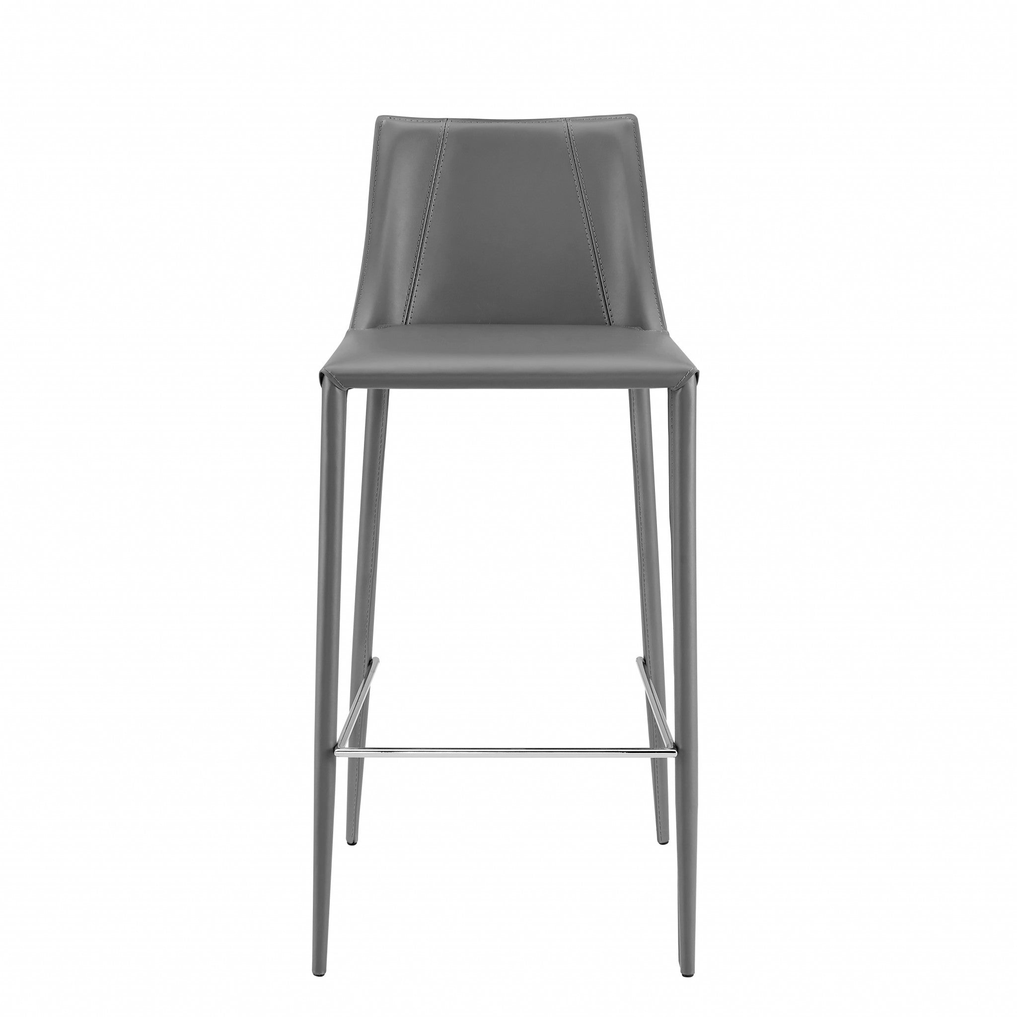 30" Gray Steel Low Back Bar Height Bar Chair-0
