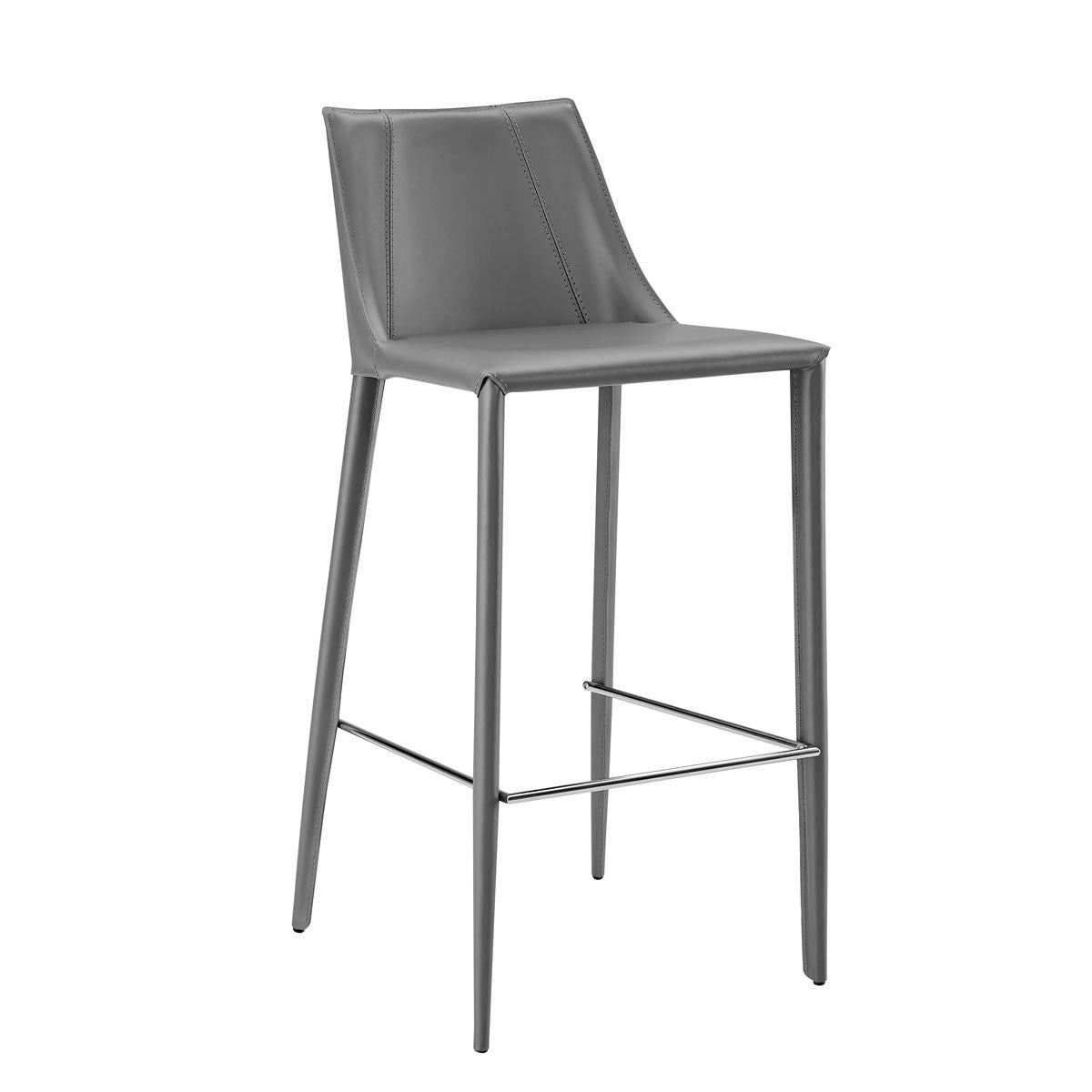 30" Gray Steel Low Back Bar Height Bar Chair-2