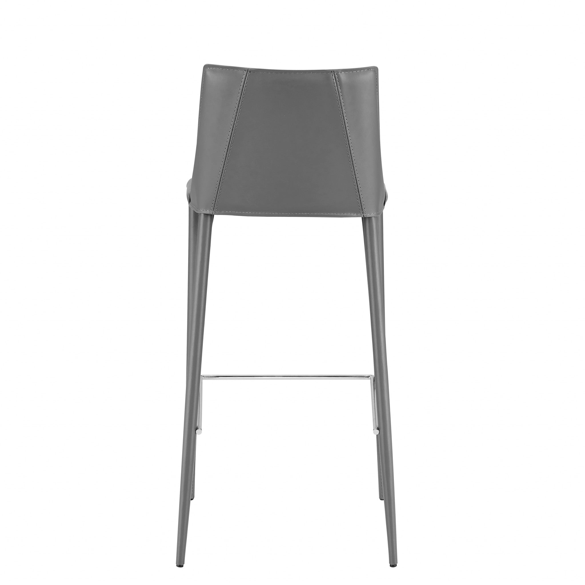 30" Gray Steel Low Back Bar Height Bar Chair-5