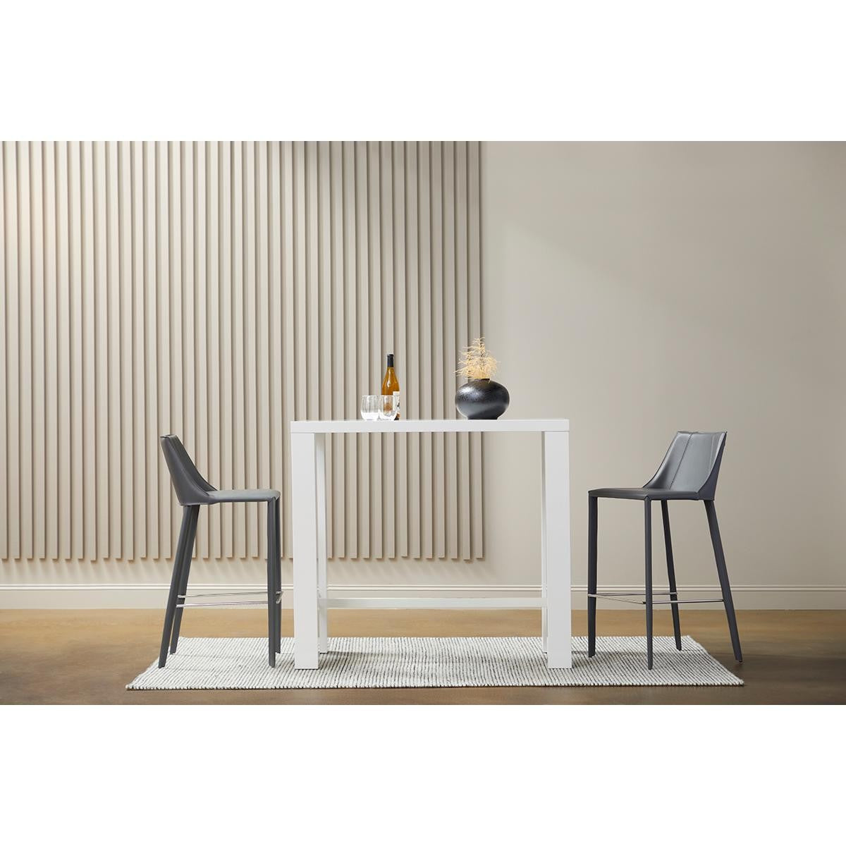 30" Gray Steel Low Back Bar Height Bar Chair-6