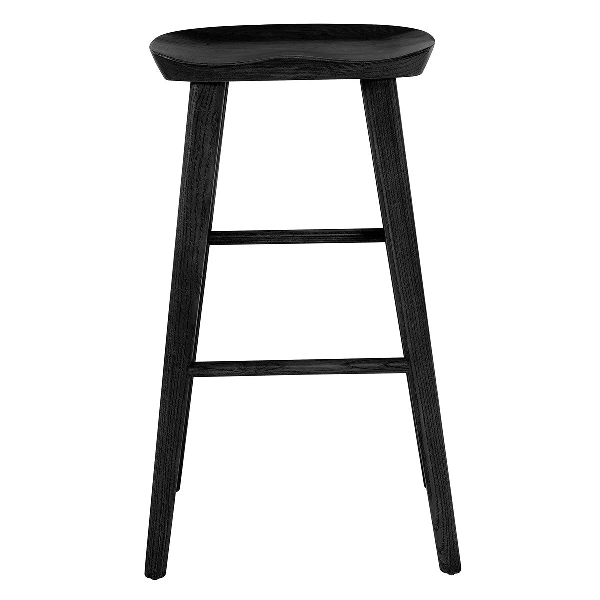 29" Black Manufactured Wood Backless Bar Height Bar Chair-0