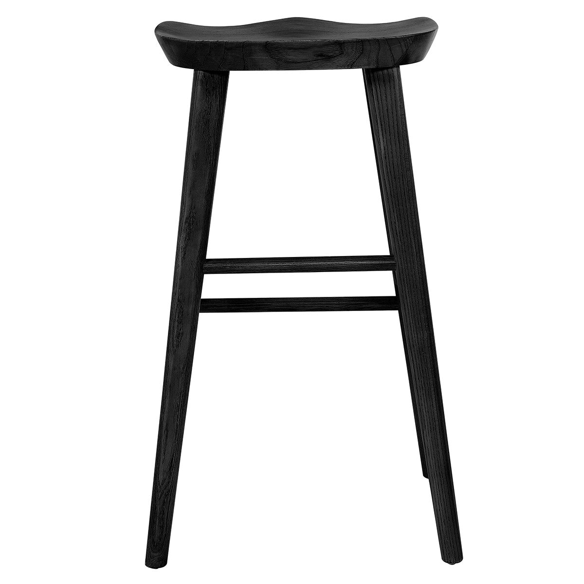 29" Black Manufactured Wood Backless Bar Height Bar Chair-5