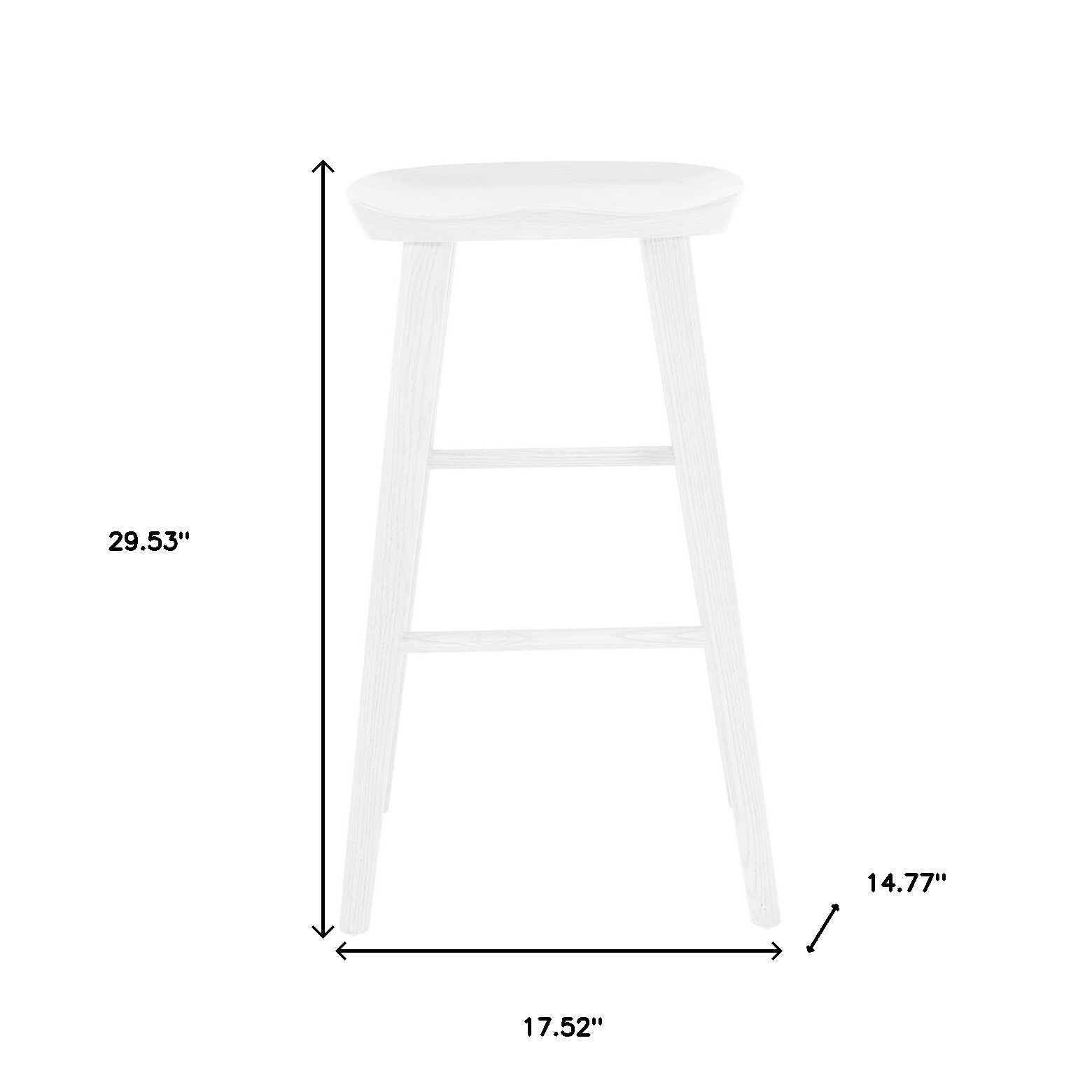 29" White Manufactured Wood Backless Bar Height Bar Chair-4