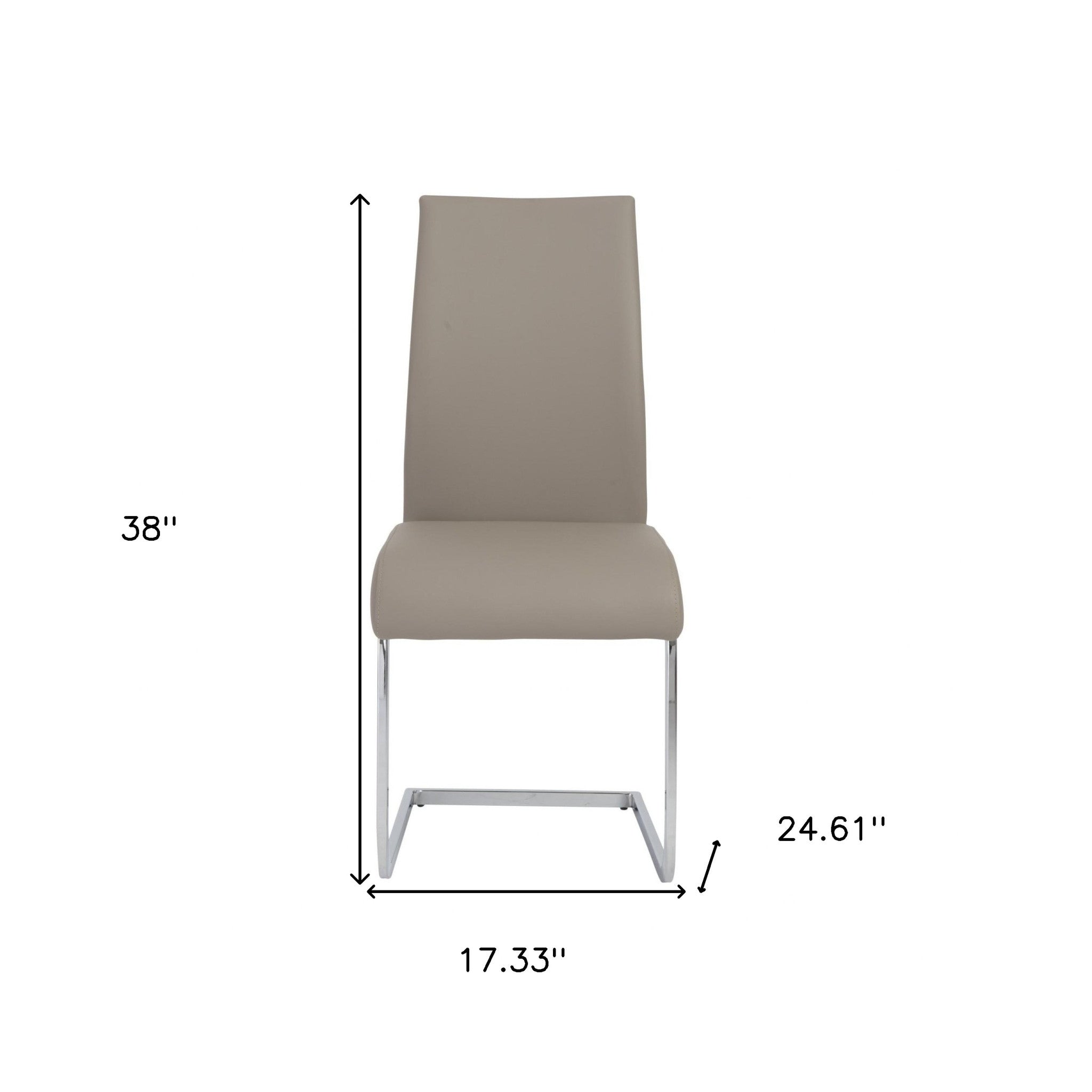 Set of Four Taupe and Silver Upholstered Leather Dining Side Chairs-7