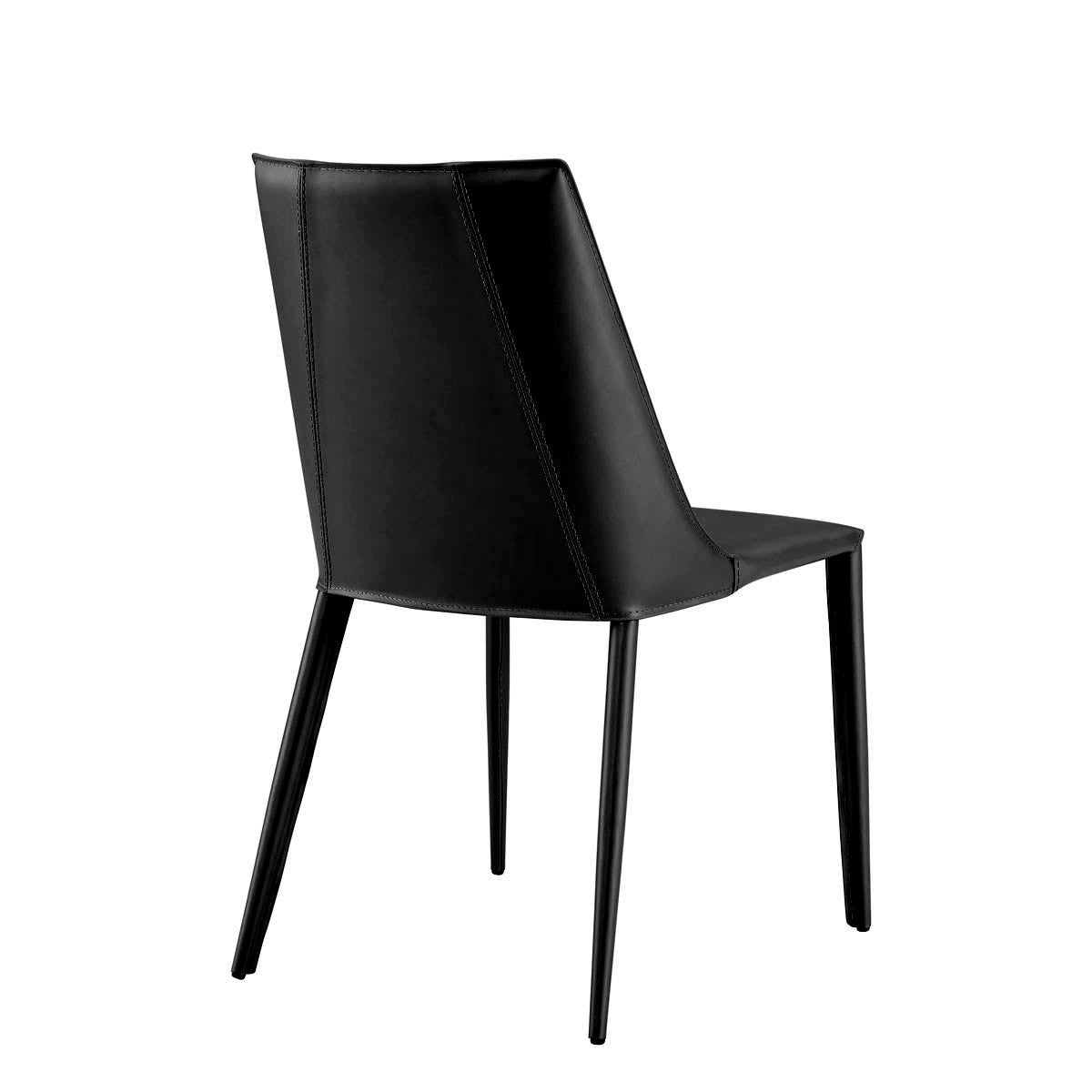 Black Upholstered Leather Dining Side Chair-3