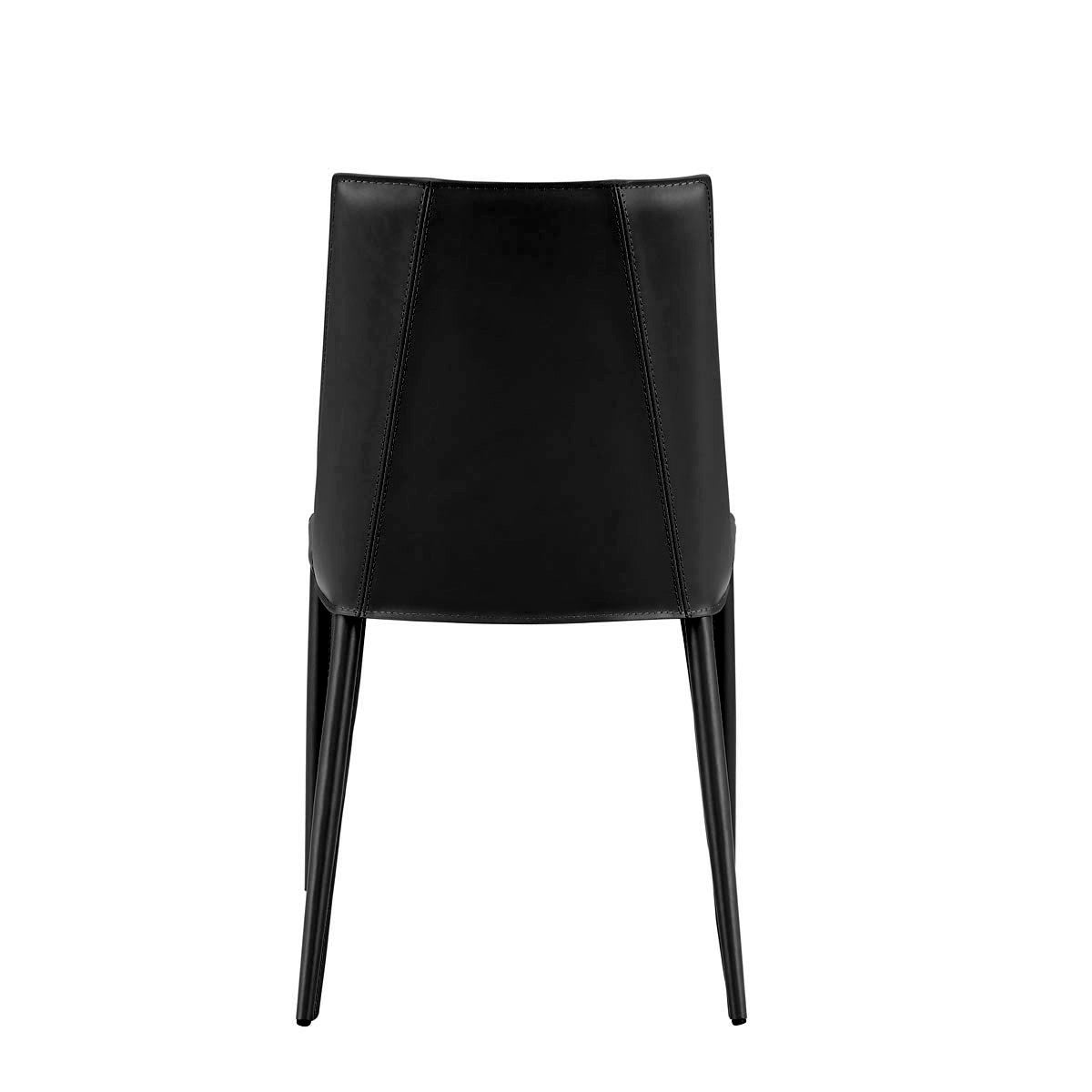 Black Upholstered Leather Dining Side Chair-4