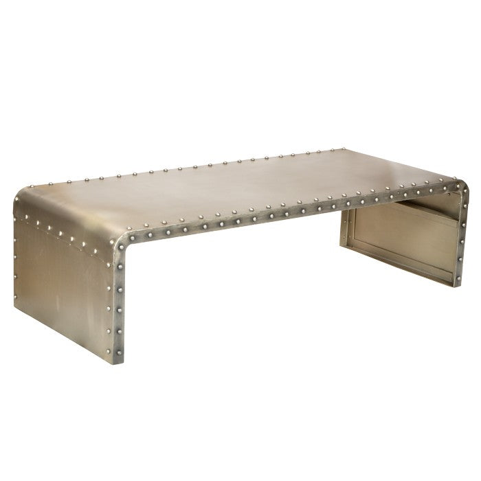 60" Gray Aluminum and Metal Frame Coffee Table-1