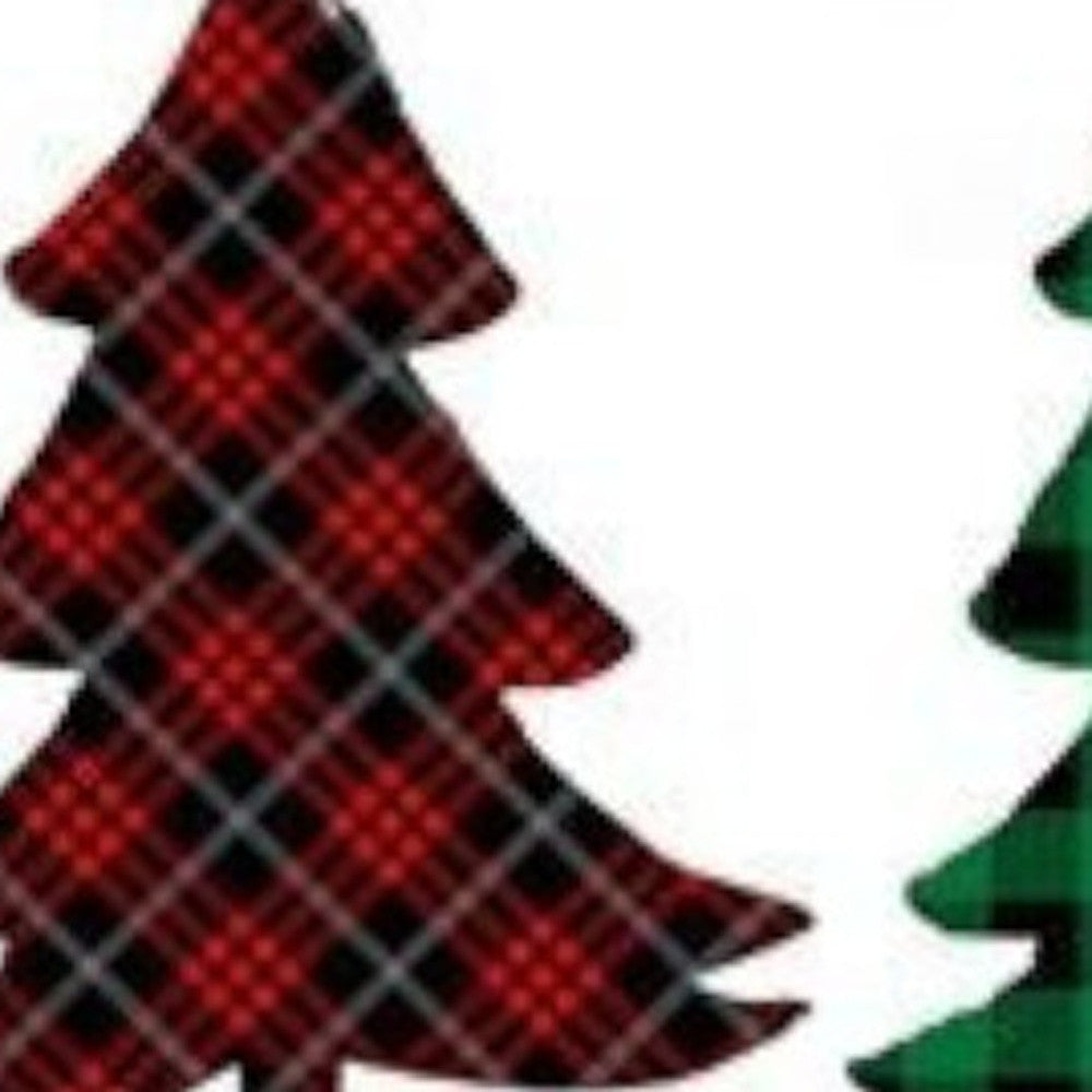 Set of 4 Christmas Tree Trio Plaid Lumbar Pillow Covers-2