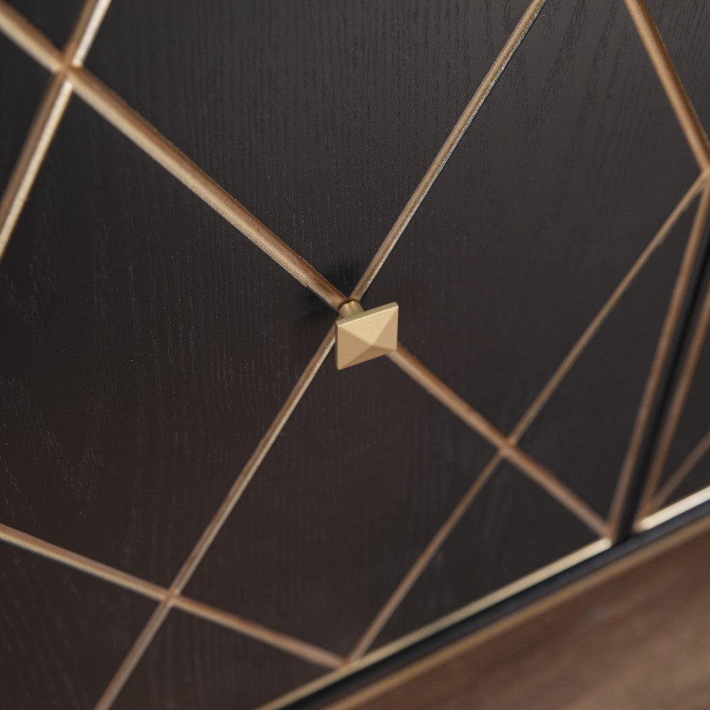 Black and Gold Harlequin Sideboard Storage Cabinet-7