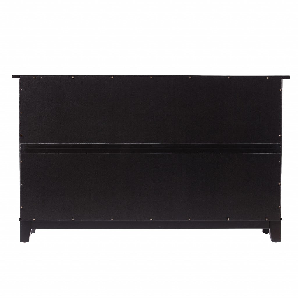 50" Black Solid Wood Two Drawer Sideboard-3