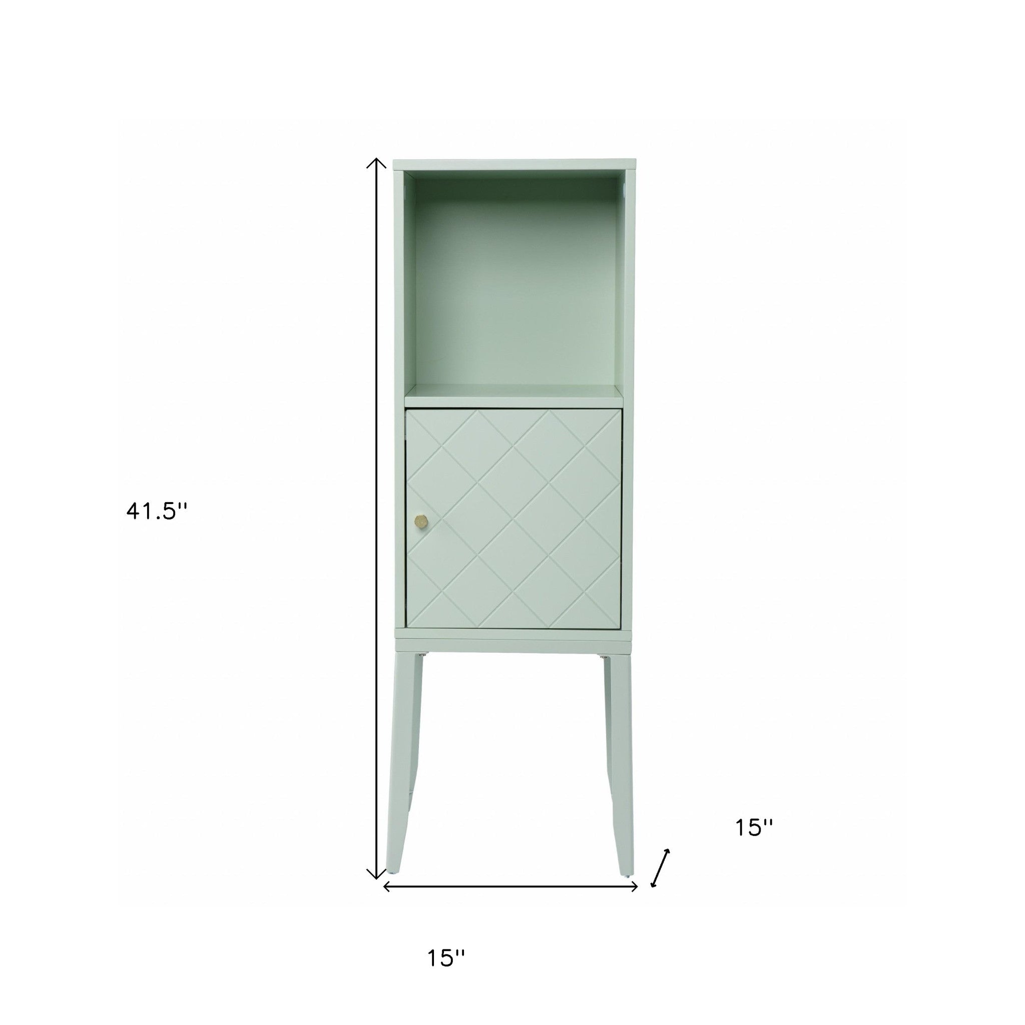 Pale Green Crosshatch Accent Storage Cabinet-8