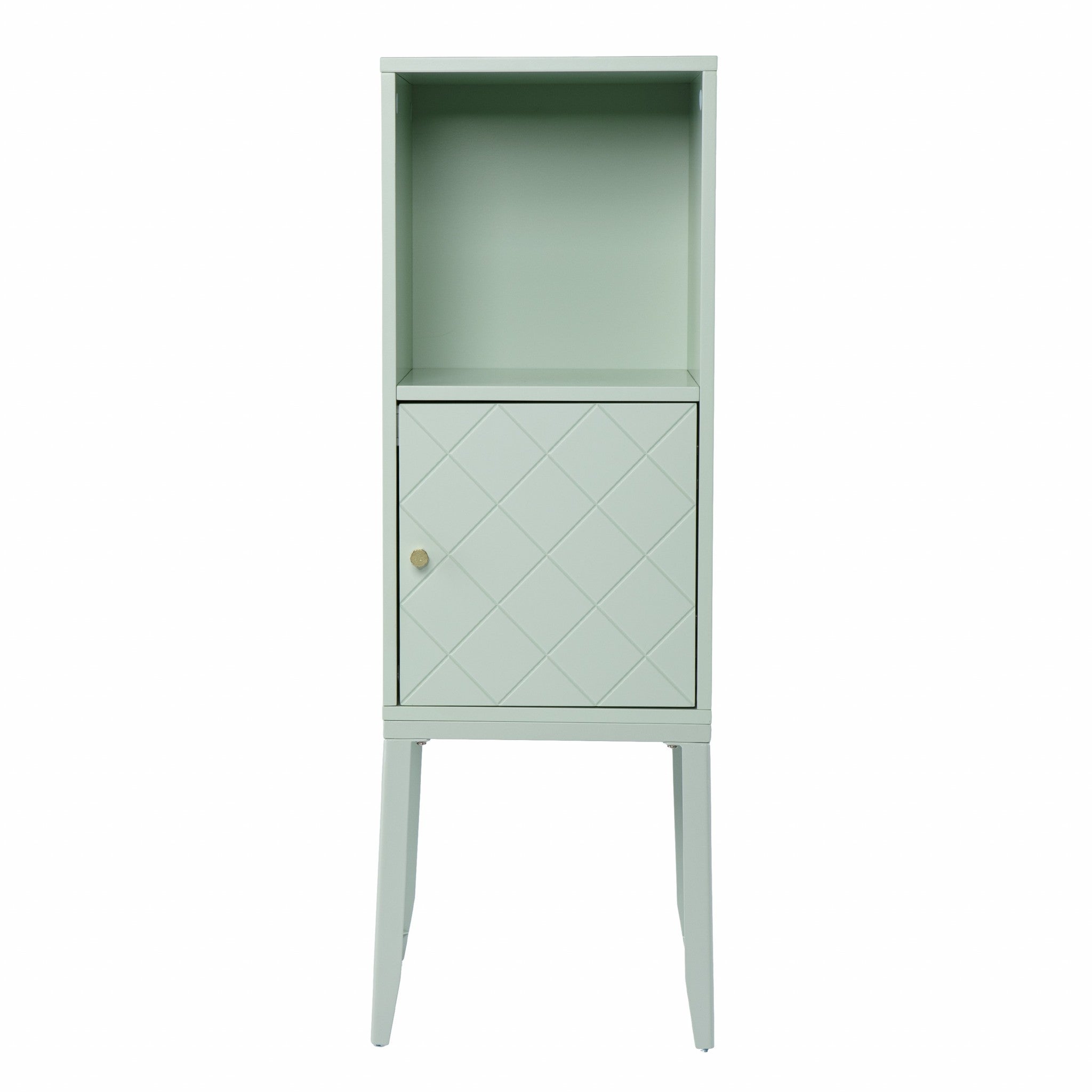 Pale Green Crosshatch Accent Storage Cabinet-0
