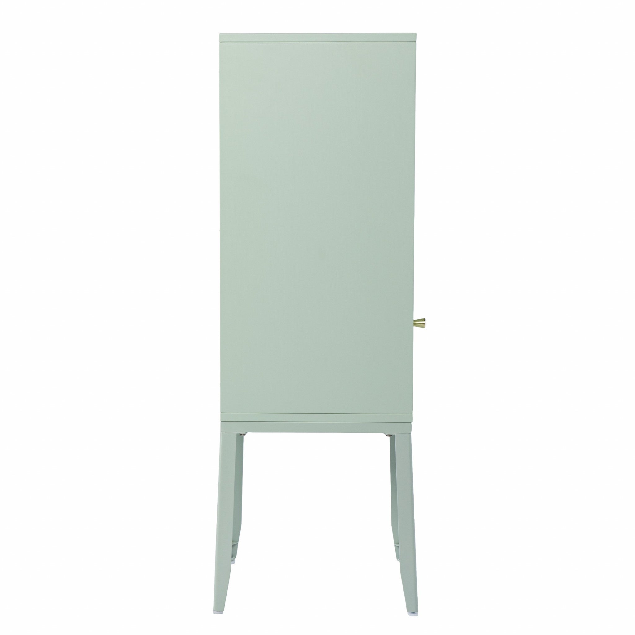 Pale Green Crosshatch Accent Storage Cabinet-2