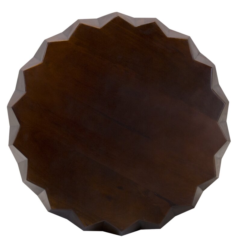 29" Brown Solid Wood Octagon Coffee Table-4