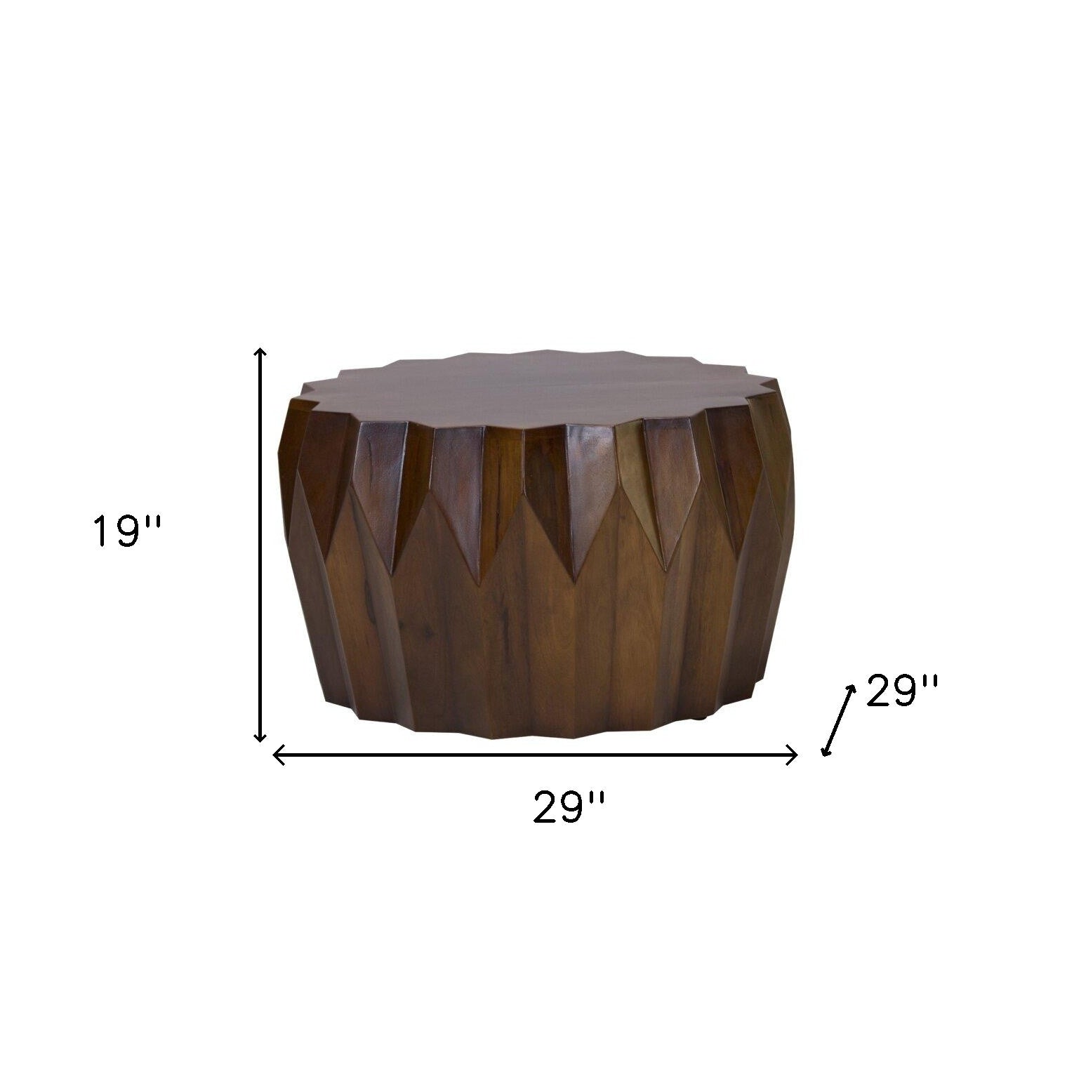 29" Brown Solid Wood Octagon Coffee Table-6